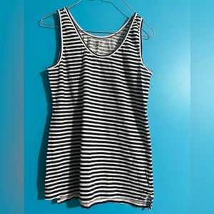 Ann Taylor LOFT - White and Navy Striped Tank Top